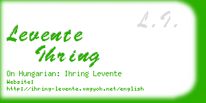 levente ihring business card